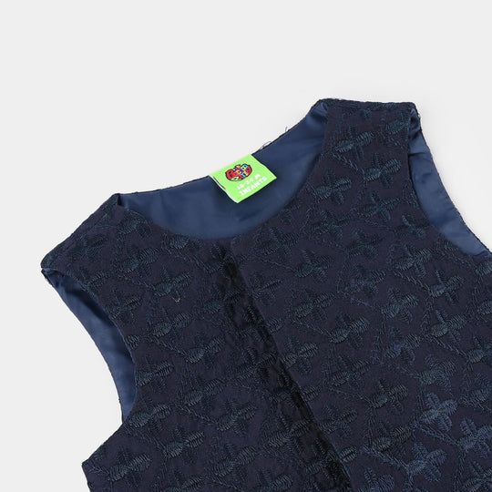 Boys Waist Coat (Royal EMB)-R.Blue