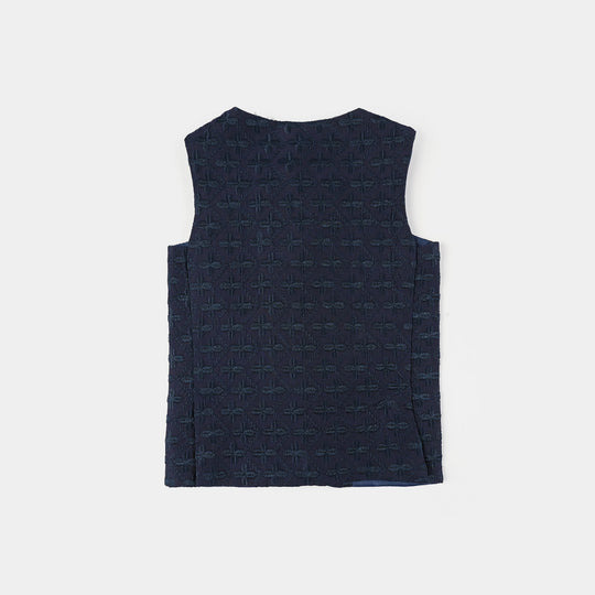 Boys Waist Coat (Royal EMB)-R.Blue