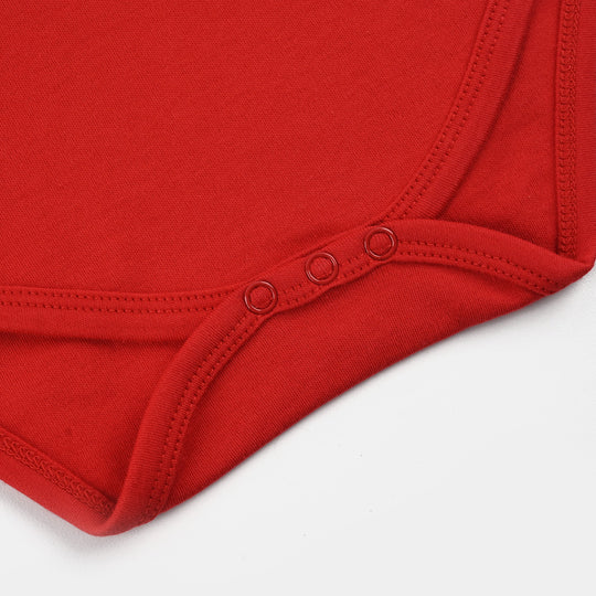 Infant Unisex Cotton Interlock Romper (Cars) - Red