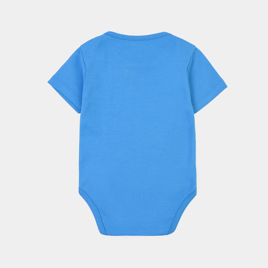 Infant Unisex Cotton Interlock Romper BEST BUDDY-Blue