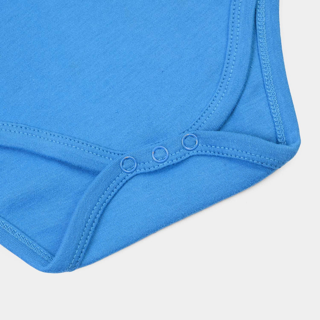 Infant Unisex Cotton Interlock Romper BEST BUDDY-Blue