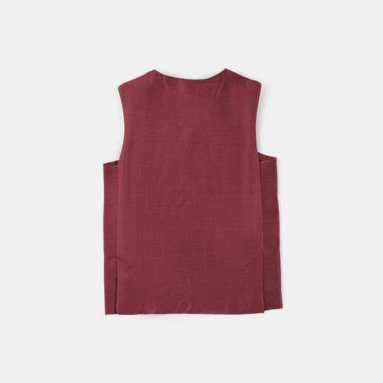Boys Poly Viscose Waistcoat (Classic)-RED