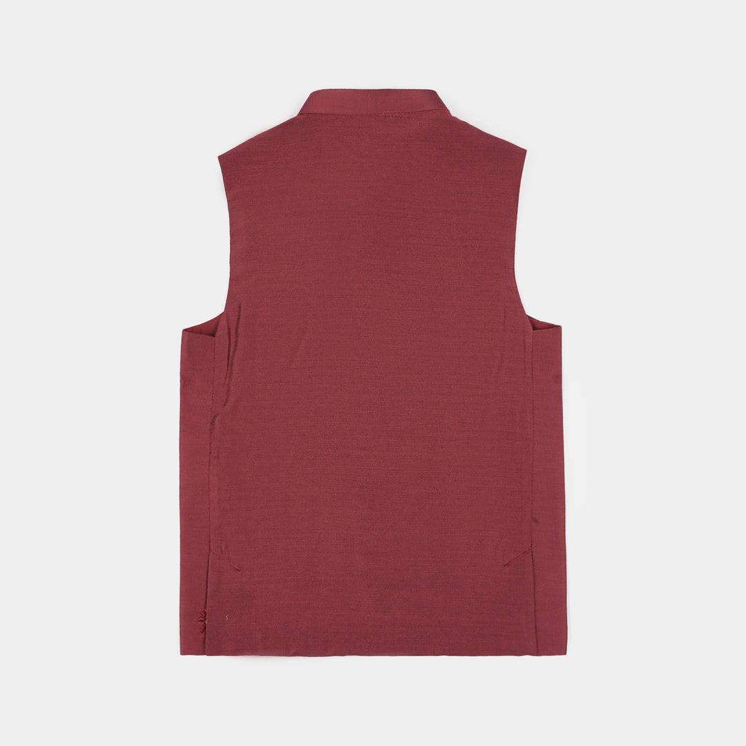 Boys Poly Viscose Waistcoat (Classic)-RED