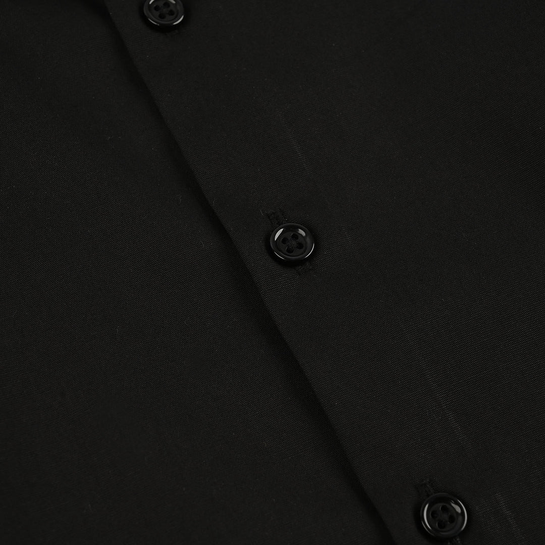 Boys Cotton Poplin Formal Shirt-BLACK