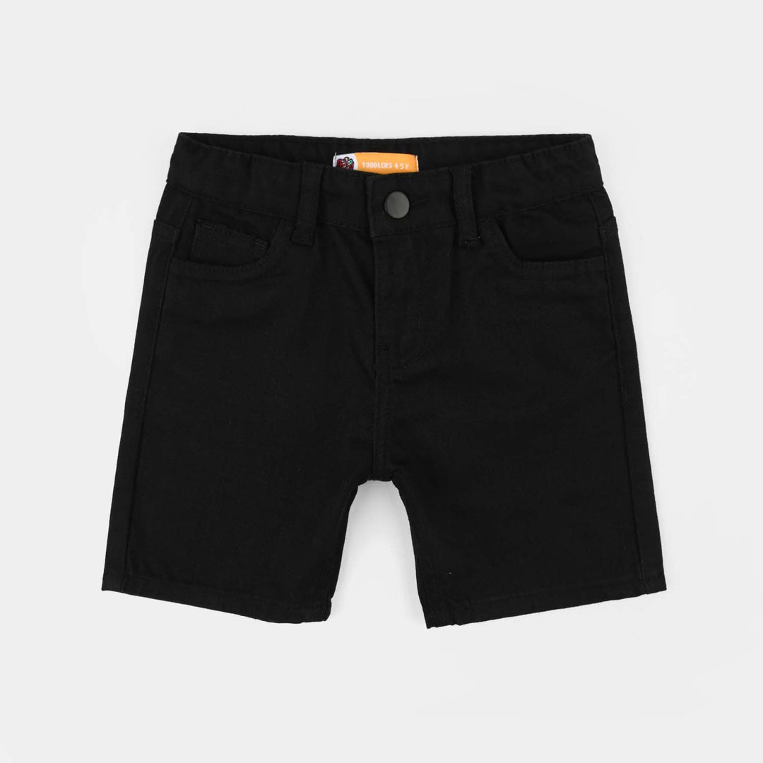 Boys Stretch Denim Basic Shorts – Jet Black