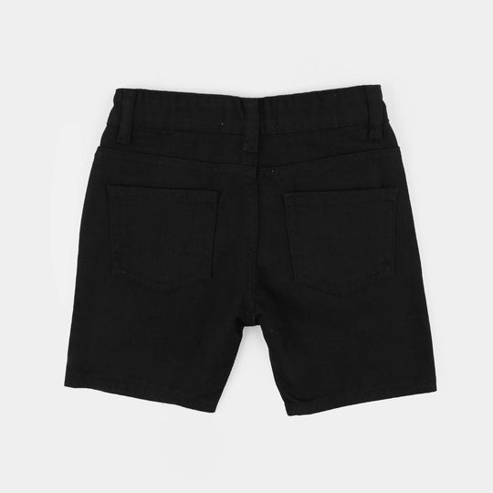 Boys Stretch Denim Basic Shorts – Jet Black