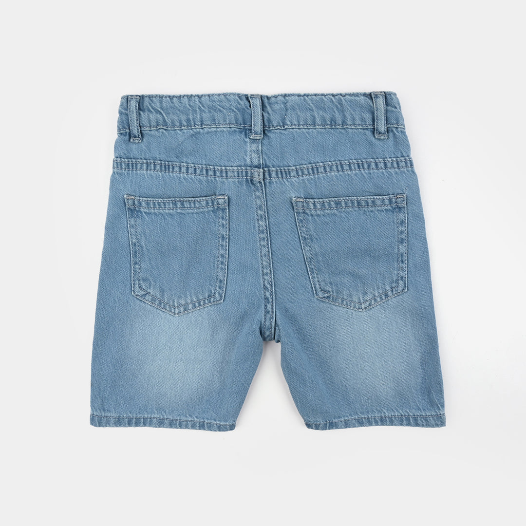 Boys Denim Stretch Shorts (Basic) - Light Blue
