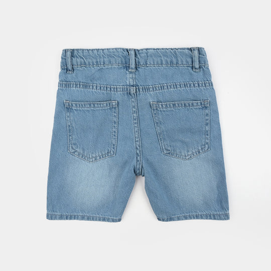Boys Denim Stretch Shorts (Basic) - Light Blue