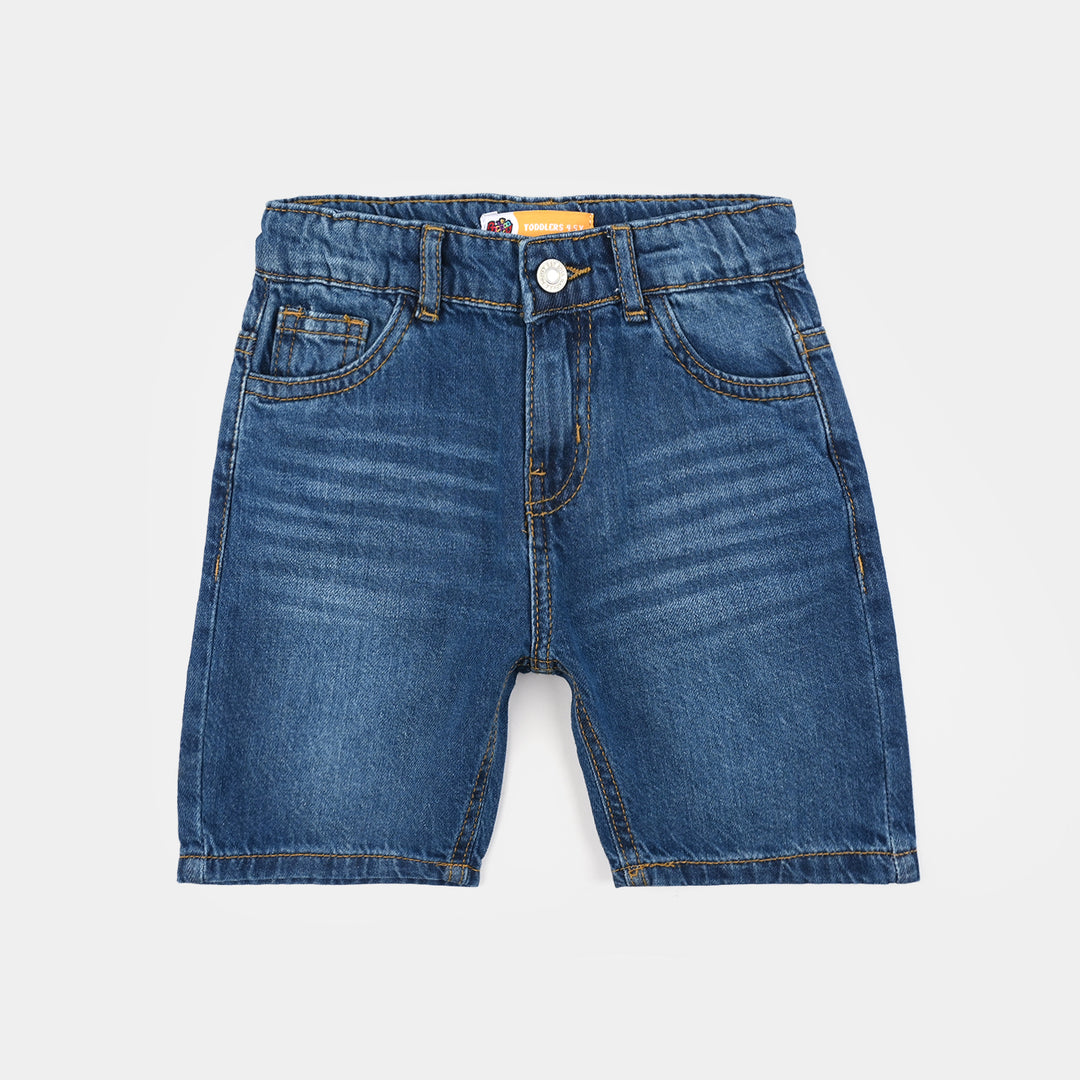 Boys Denim Stretch Shorts (Basic) - Mid Blue