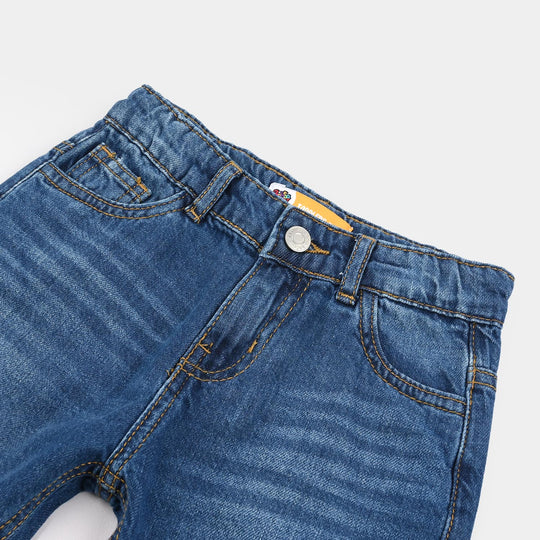 Boys Denim Stretch Shorts (Basic) - Mid Blue