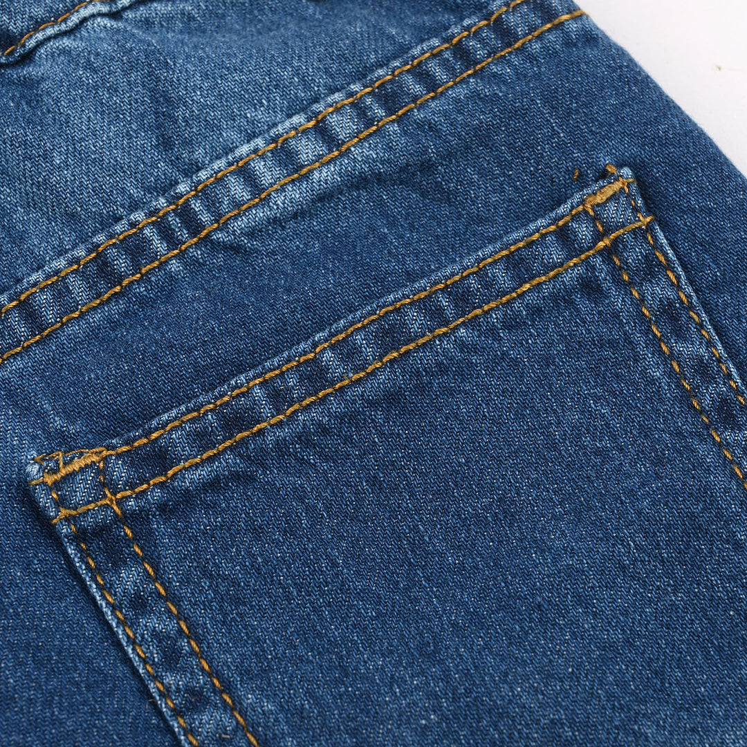 Boys Denim Stretch Shorts (Basic) - Mid Blue