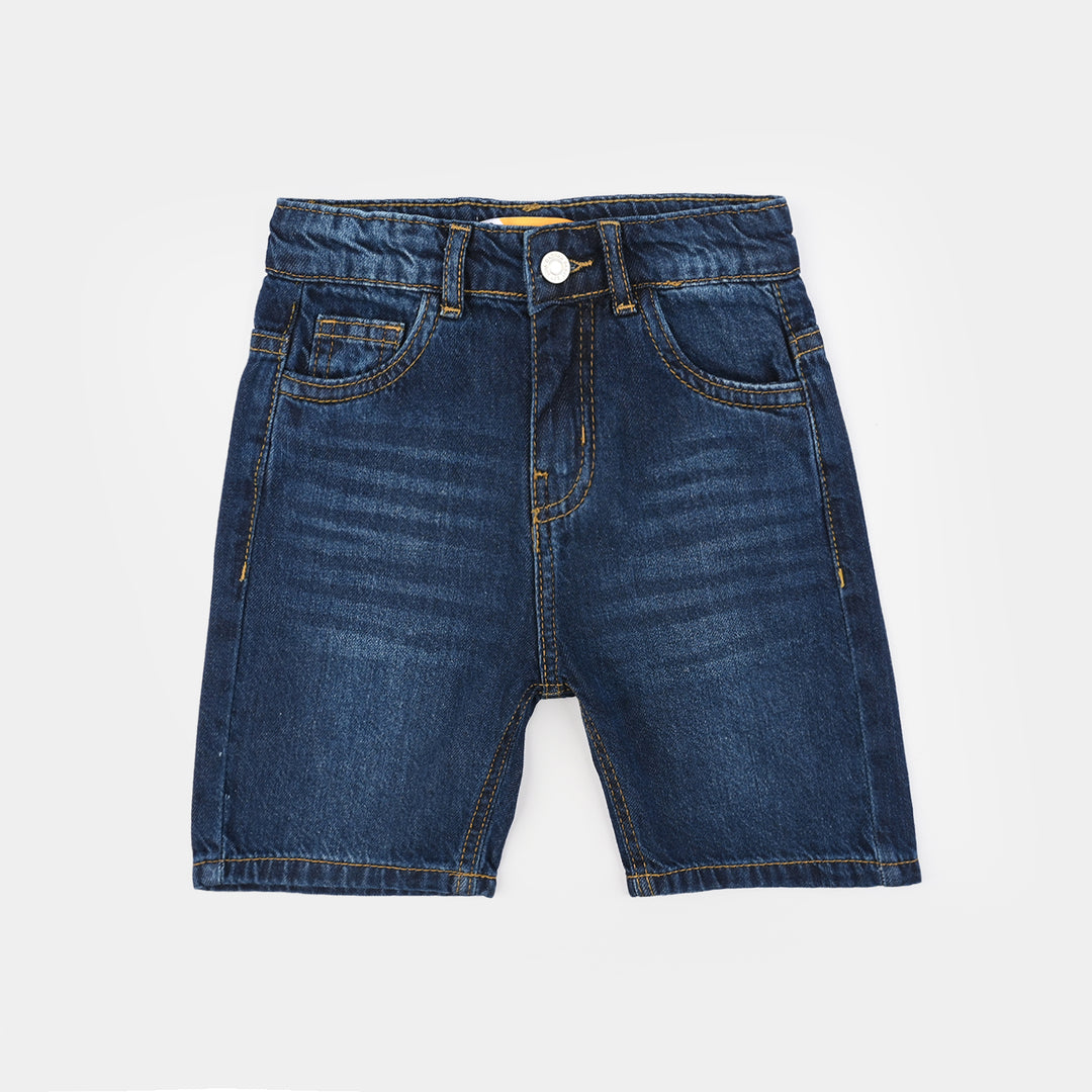 Boys Denim Stretch Shorts (Basic) - Dark Blue