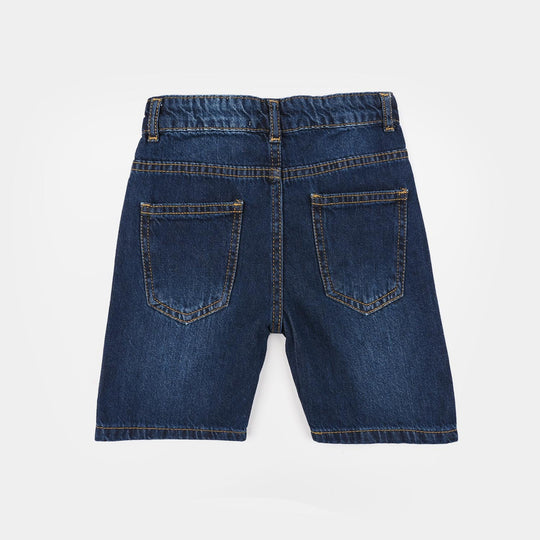 Boys Denim Stretch Shorts (Basic) - Dark Blue