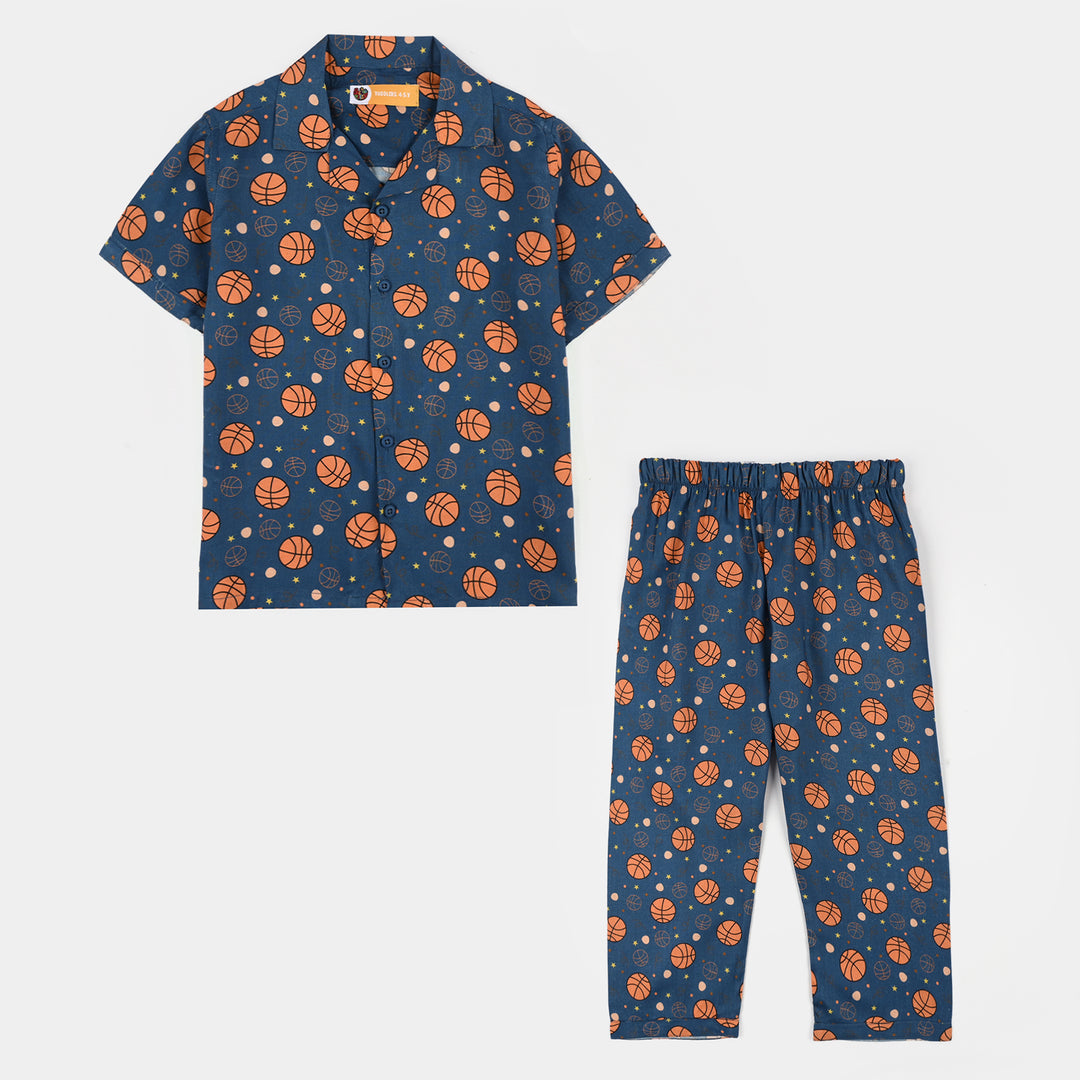 Boys Viscose Nightwear  Basketball -Teal Blue
