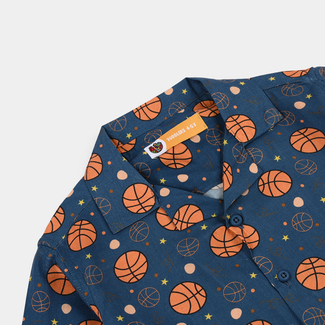 Boys Viscose Nightwear  Basketball -Teal Blue