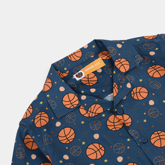 Boys Viscose Nightwear  Basketball -Teal Blue