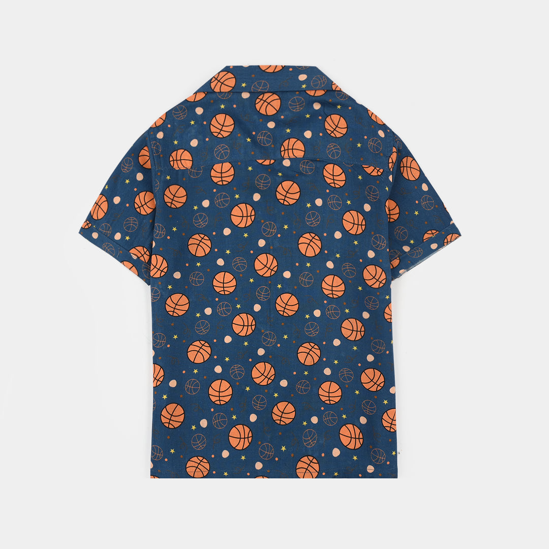 Boys Viscose Nightwear  Basketball -Teal Blue