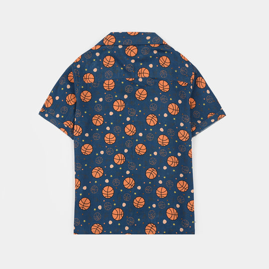 Boys Viscose Nightwear  Basketball -Teal Blue