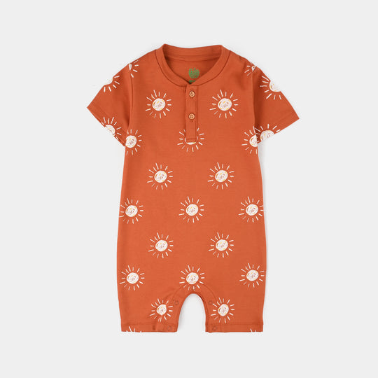 Infant Boys Cotton Interlock Romper LITTLE SUN-Rust