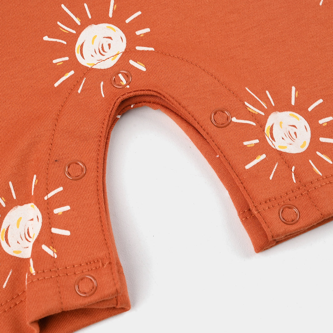 Infant Boys Cotton Interlock Romper LITTLE SUN-Rust