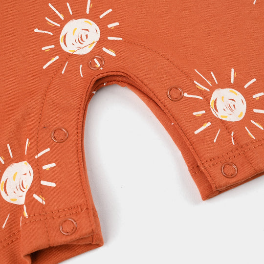 Infant Boys Cotton Interlock Romper LITTLE SUN-Rust
