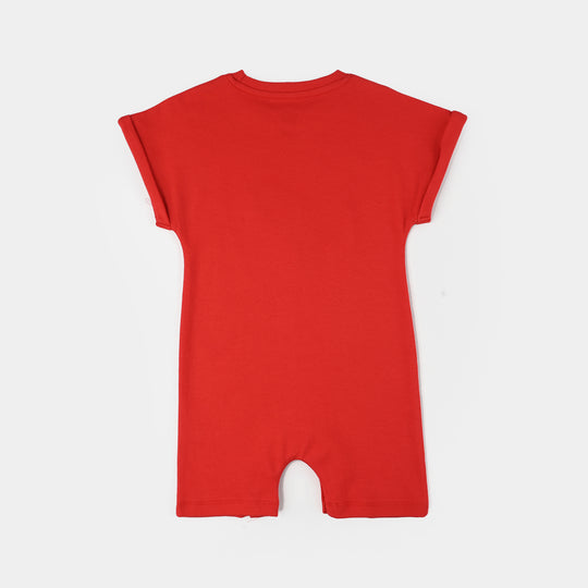 Infant Boys Cotton Interlock Romper VENICE DINO-RED