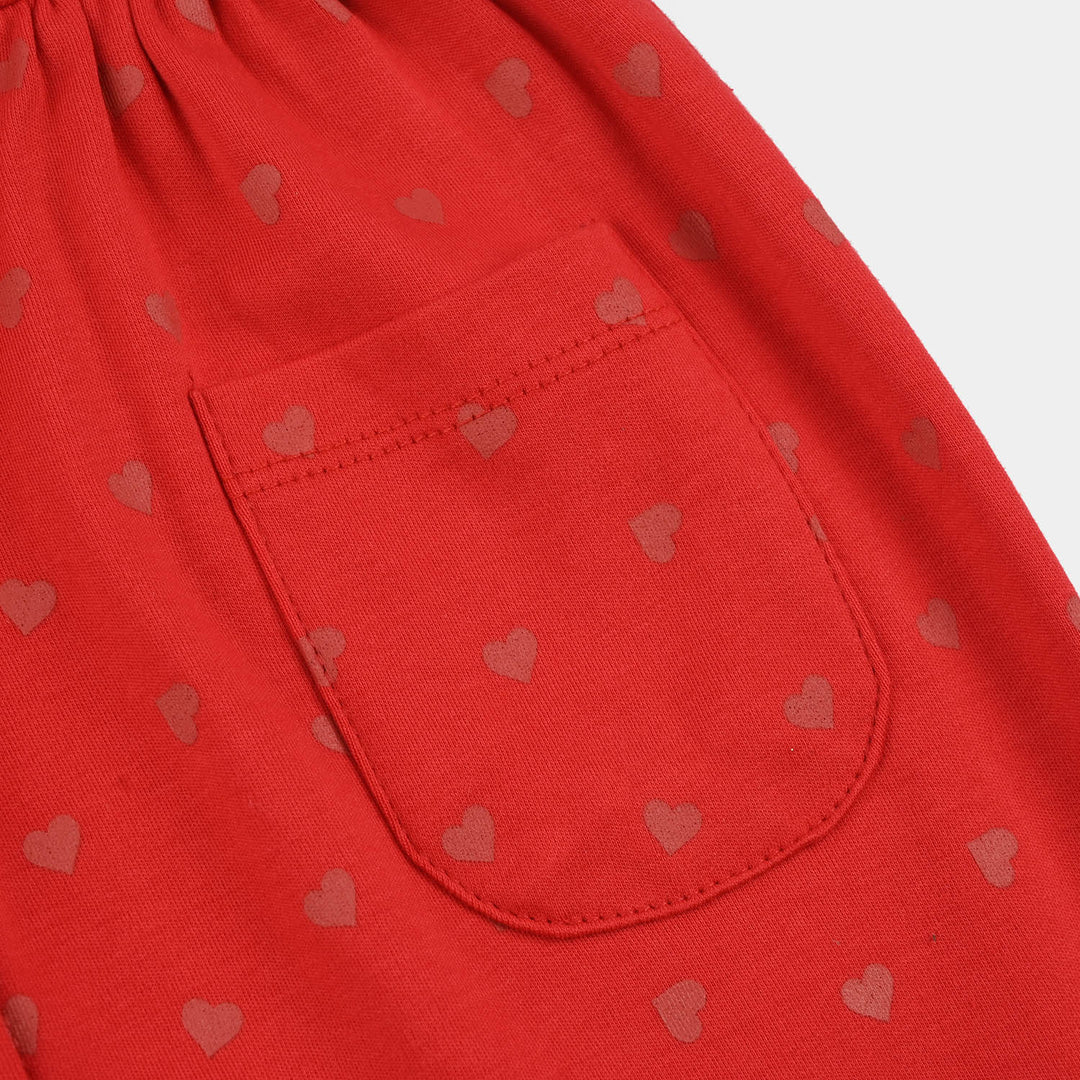Infant Girls Cotton Interlock Romper CHERRY - RED