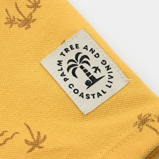 Boys Cotton PK Polo Palm Tree & Coastal-Ochre