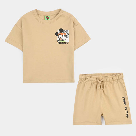 Infant Boys Cotton Interlock Suit Character VIBES-BROWN