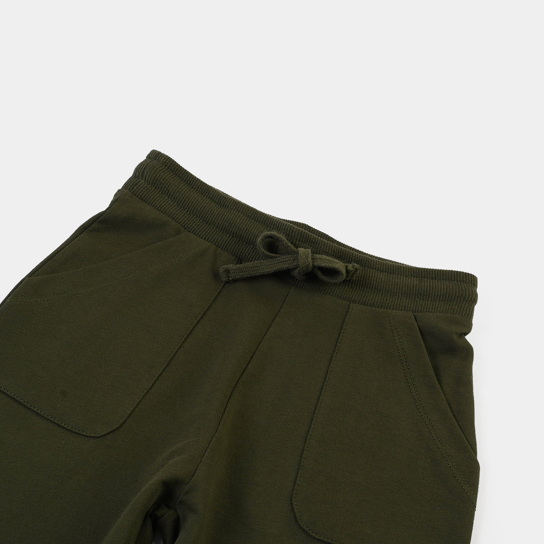 Boys Cotton Terry Short Enjoy Every Moment- Green