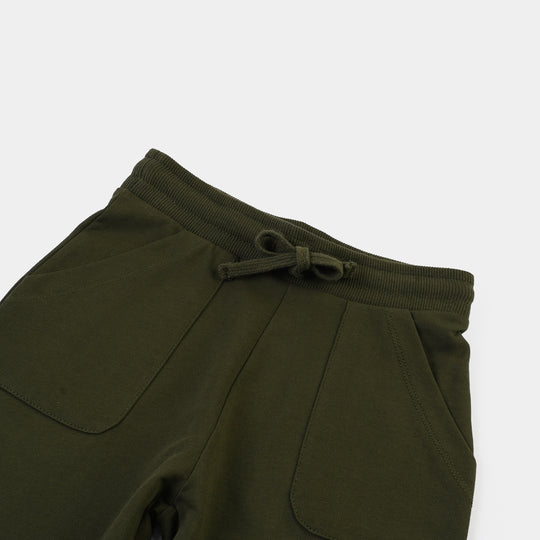Boys Cotton Terry Short Enjoy Every Moment- Green