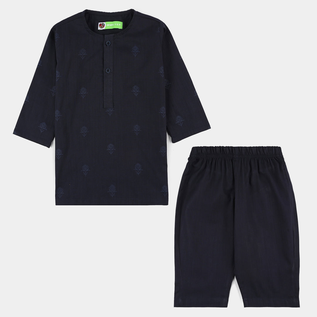 Infant Boys Cotton Slub 2Piece Suit (Royal)-Blue