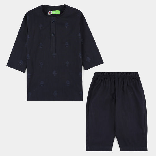 Infant Boys Cotton Slub 2Piece Suit (Royal)-Blue
