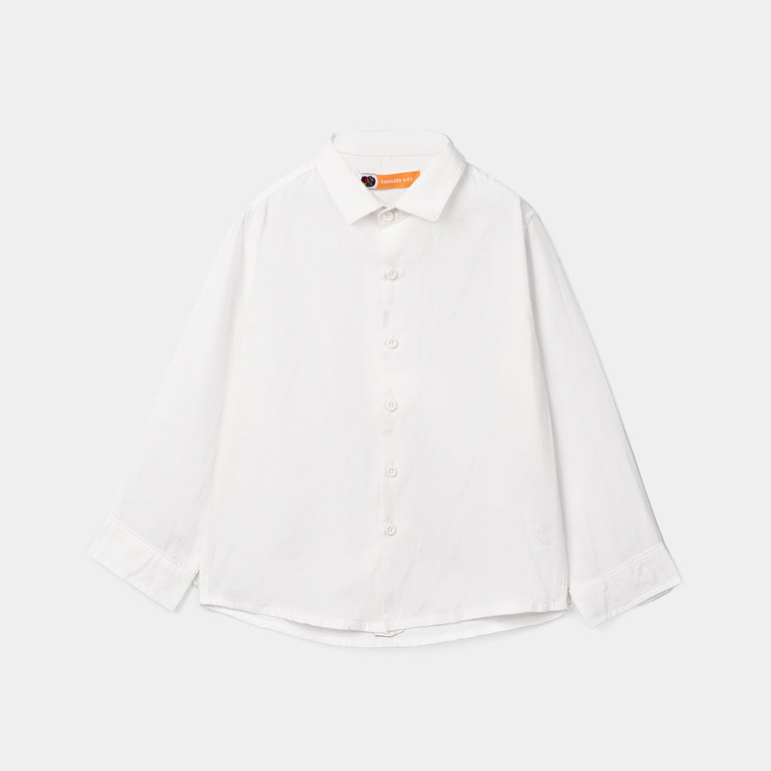 Boys Cotton Poplin Formal Shirt (B/White)