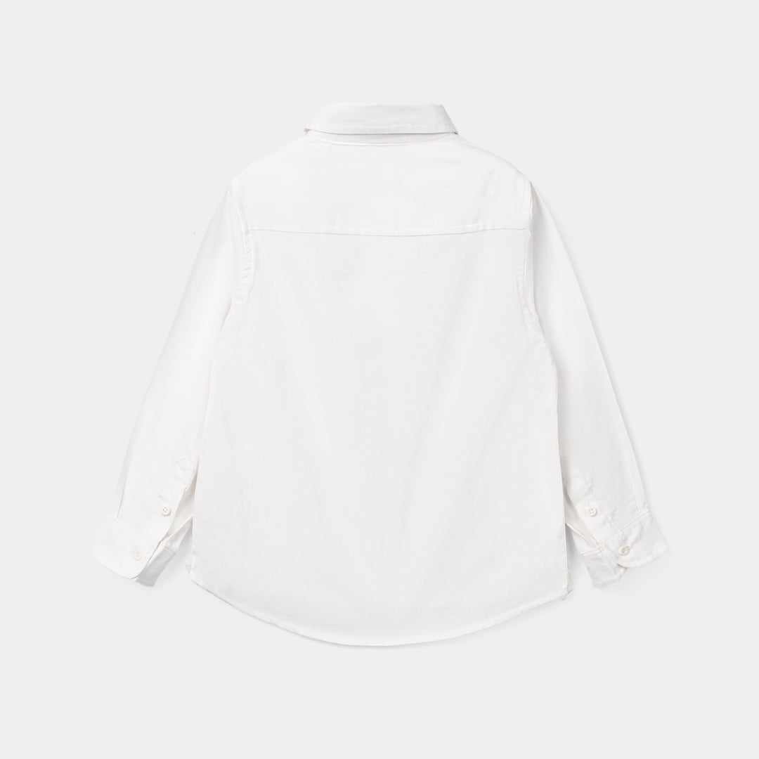 Boys Cotton Poplin Formal Shirt (B/White)