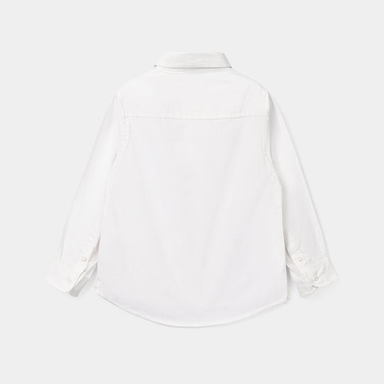Boys Cotton Poplin Formal Shirt (B/White)
