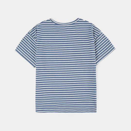 Boys Yarn dyed jersey T-Shirt BANANA VIBES- Blue