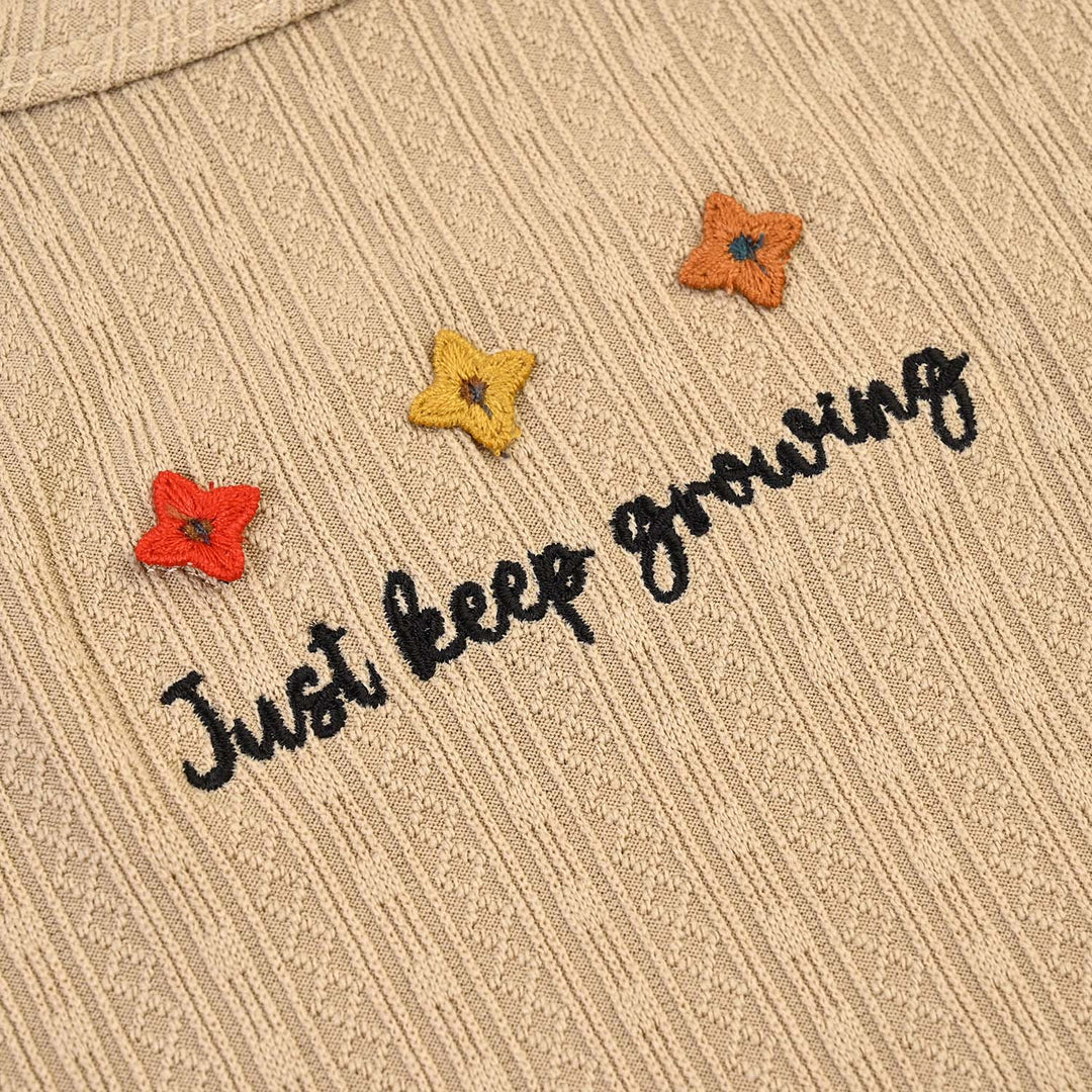 Girls Jacquard Suit JUST KEEP GROWING-BROWN