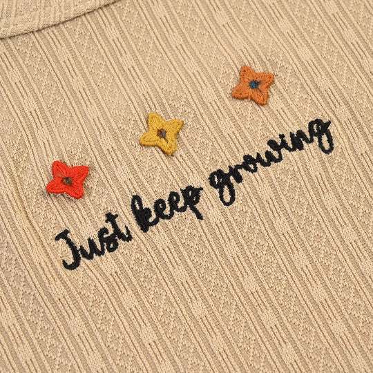 Girls Jacquard Suit JUST KEEP GROWING-BROWN