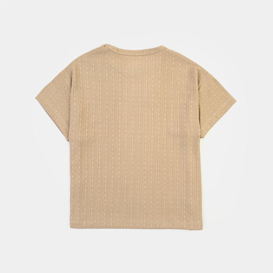 Girls Jacquard Suit JUST KEEP GROWING-BROWN