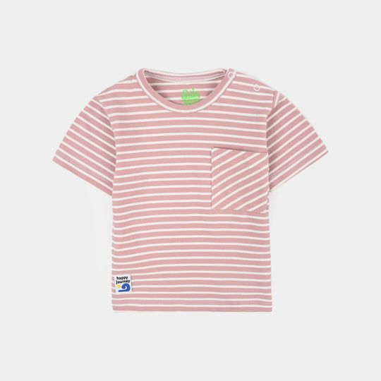 Infant Boys Yarn dyed jersey T-Shirt HAPPY JOURNEY-PURPLE