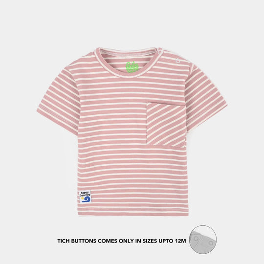 Infant Boys Yarn dyed jersey T-Shirt HAPPY JOURNEY-PURPLE