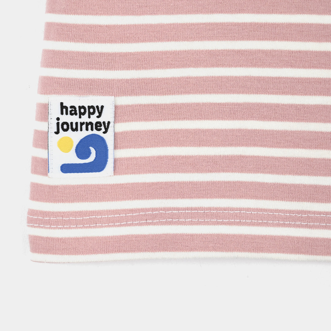 Infant Boys Yarn dyed jersey T-Shirt HAPPY JOURNEY-PURPLE