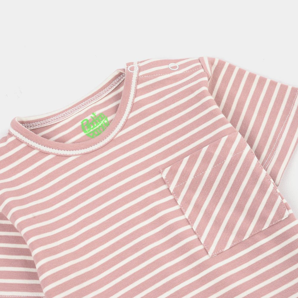 Infant Boys Yarn dyed jersey T-Shirt HAPPY JOURNEY-PURPLE