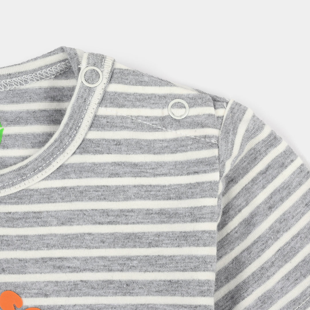 Infant Boys Yarn dyed jersey T-Shirt Choose Joy-GREY