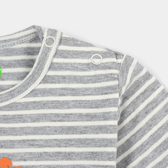 Infant Boys Yarn dyed jersey T-Shirt Choose Joy-GREY