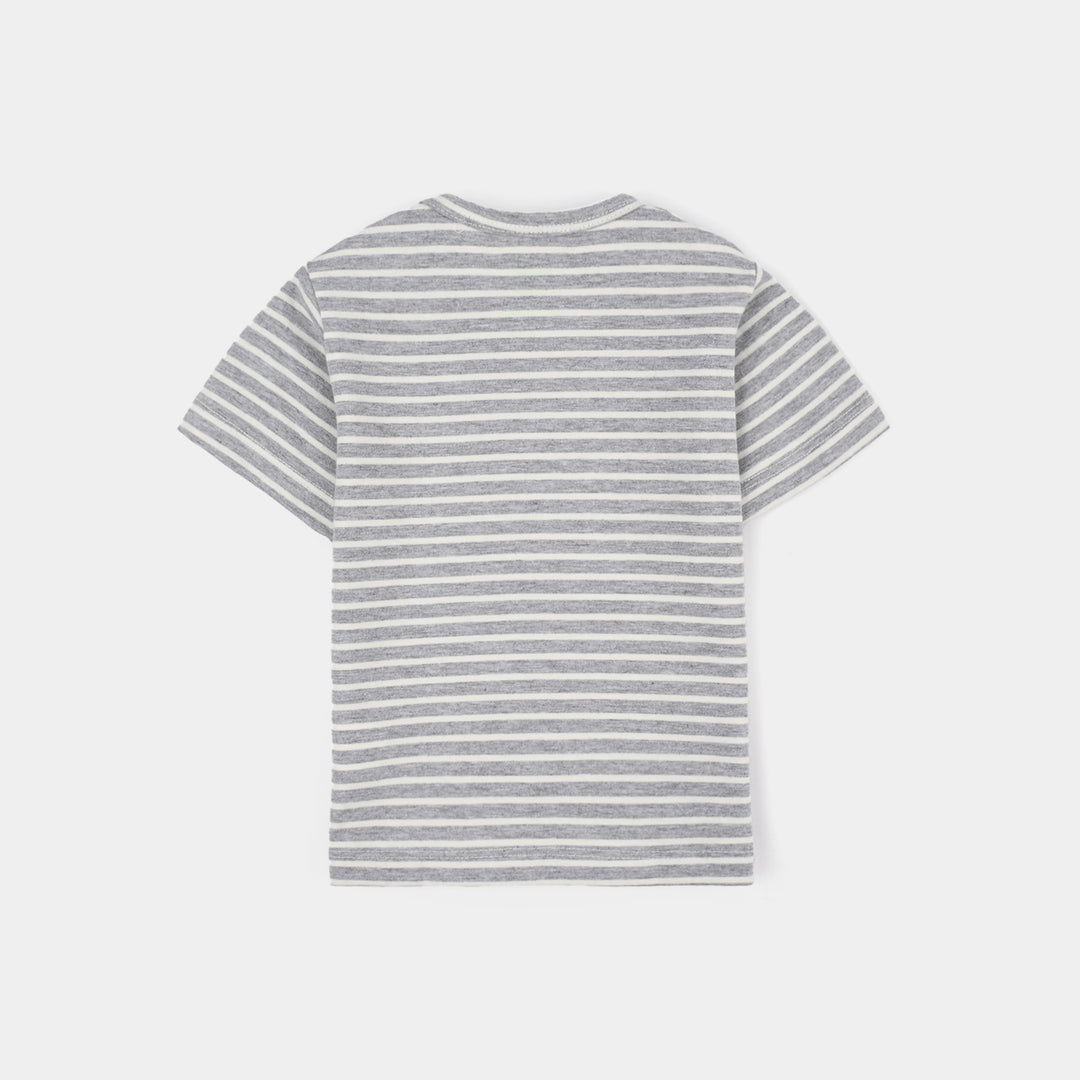 Infant Boys Yarn dyed jersey T-Shirt Choose Joy-GREY