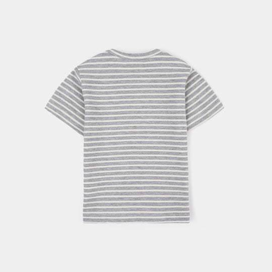 Infant Boys Yarn dyed jersey T-Shirt Choose Joy-GREY