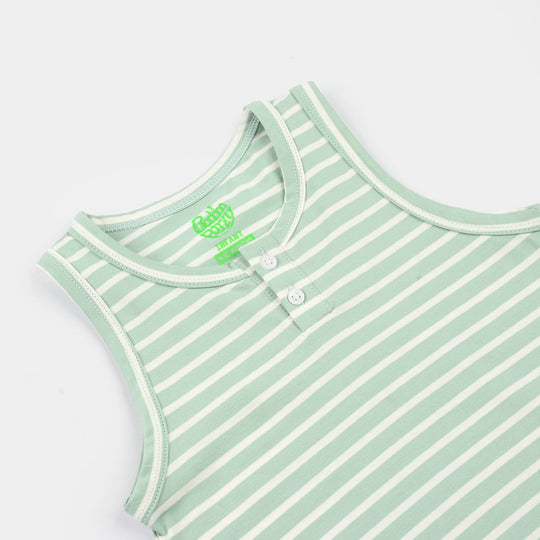 Infant Boys Yarn Dyed Sando COOLEST KID EVER-Green