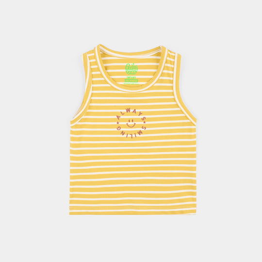 Infant Boys Yarn dyed jersey Sando Always Smiling-YELLOW